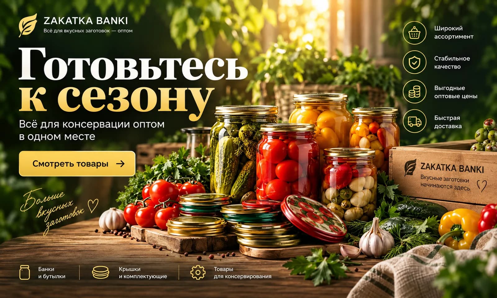 Готовьтесь к сезону вместе с нами — всё для консервации оптом